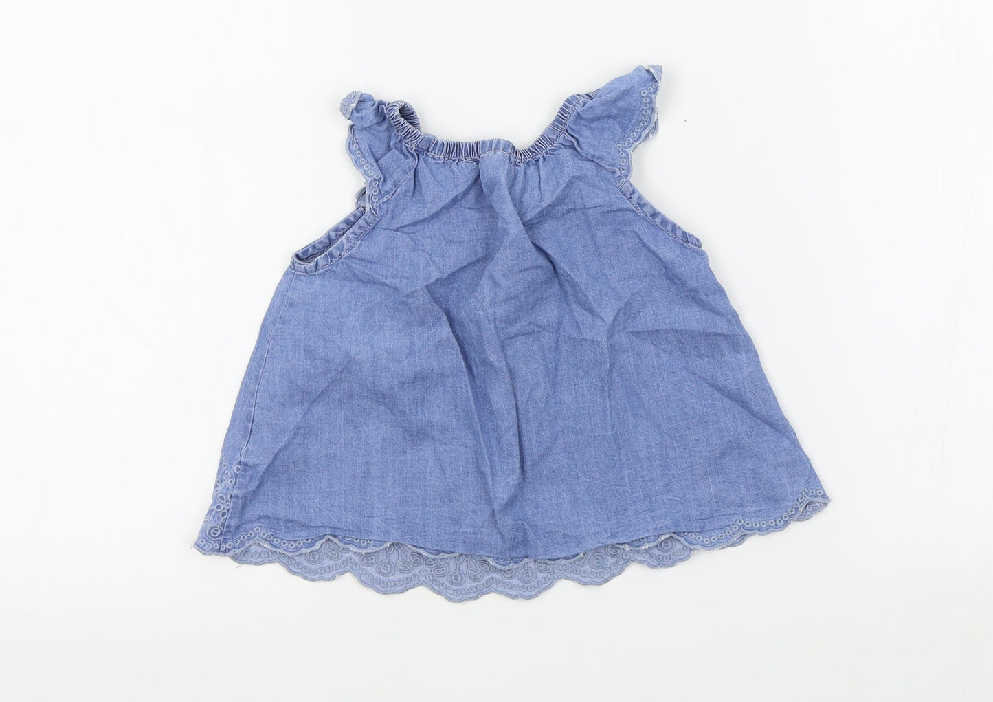BABY B'GOSH Girls Blue Colourblock  Basic Blouse Size 2 Years
