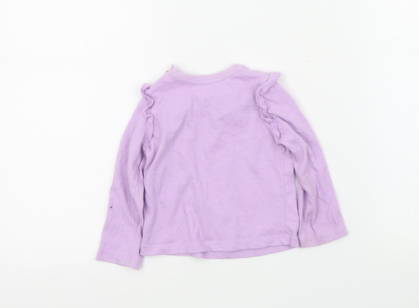 Mini Club Girls Purple Colourblock  Basic T-Shirt Size 9-12 Months