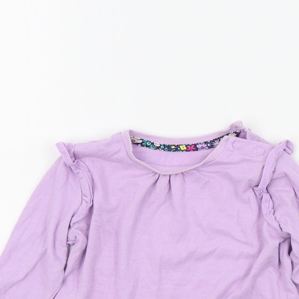 Mini Club Girls Purple Colourblock  Basic T-Shirt Size 9-12 Months