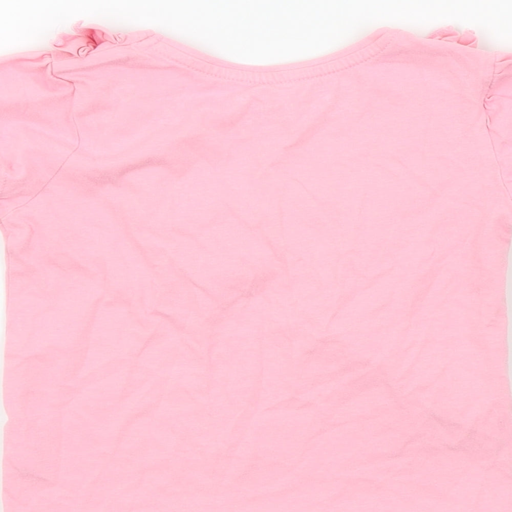 Primark Girls Pink Colourblock  Basic T-Shirt Size 2-3 Years