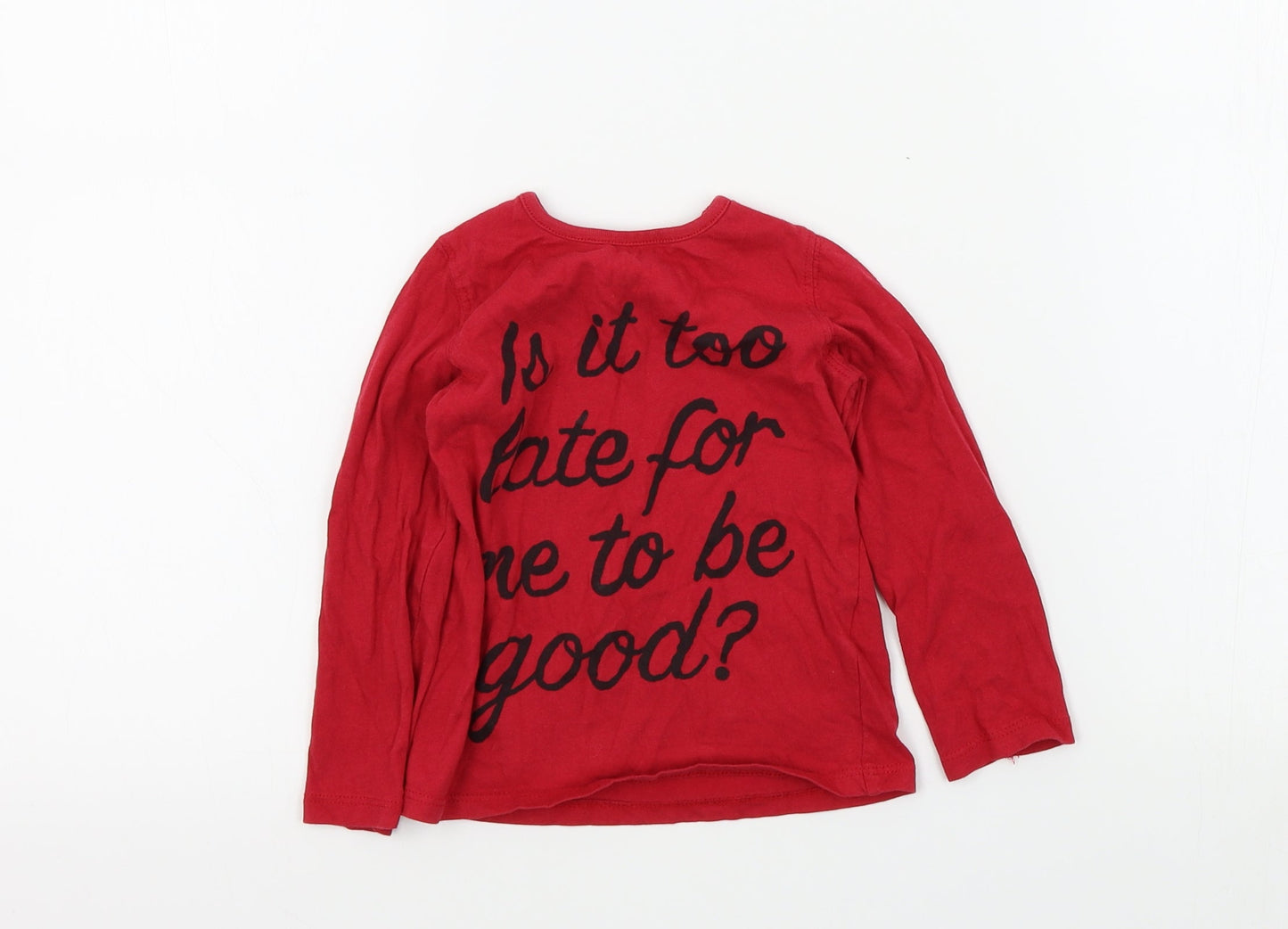 PEP&CO Girls Red Colourblock  Basic T-Shirt Size 2-3 Years