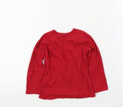 Back view of Pep&Co girls’ red colourblock basic t-shirt, size 2-3, years