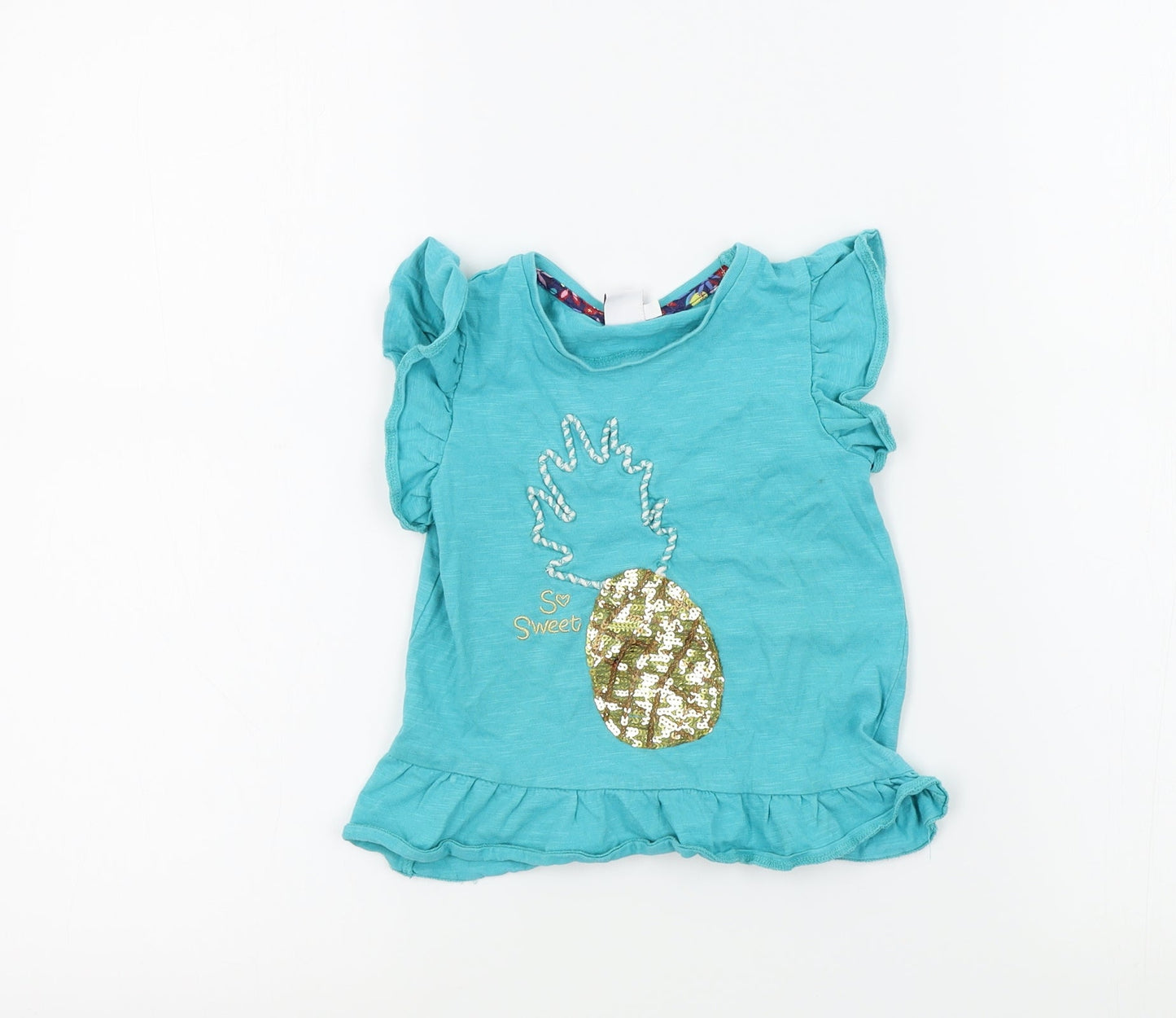MINI CUB Girls Blue Colourblock  Basic T-Shirt Size 2-3 Years