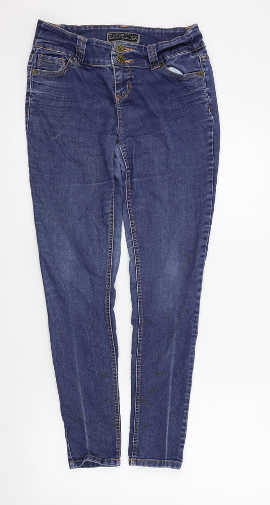 Preloved MATTTHEW WILLIAMSON Womens Blue   Skinny Jeans Size 12 L29 in - Front