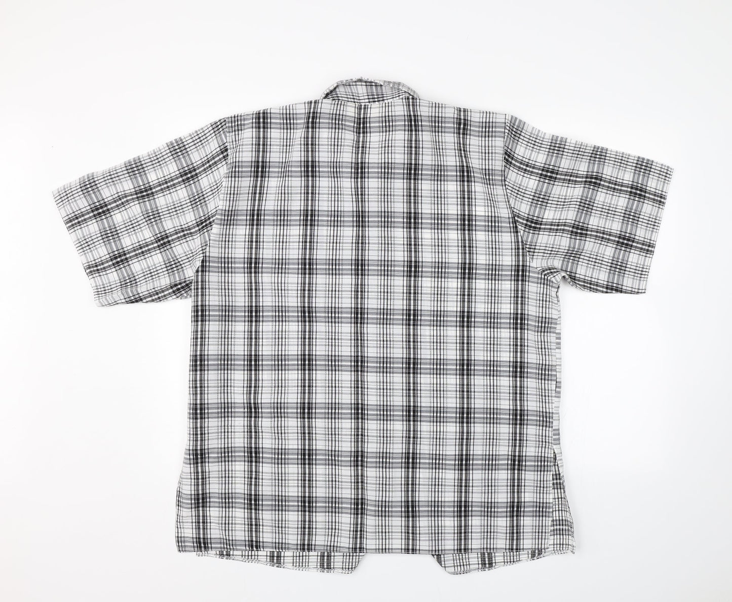 Christopher Marcus Mens Black Check   Button-Up Size XL