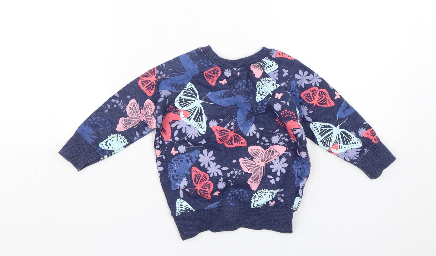 E-vie Angel Girls Blue Floral  Pullover Sweatshirt Size 2 Years  - butterflies