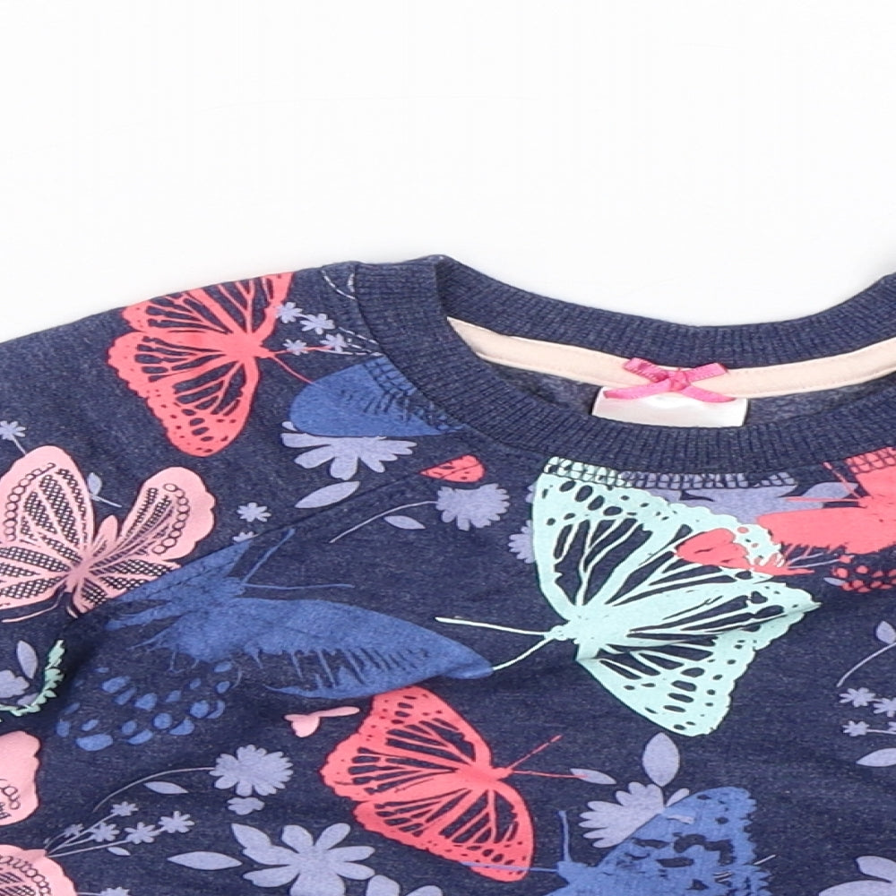 E-vie Angel Girls Blue Floral  Pullover Sweatshirt Size 2 Years  - butterflies