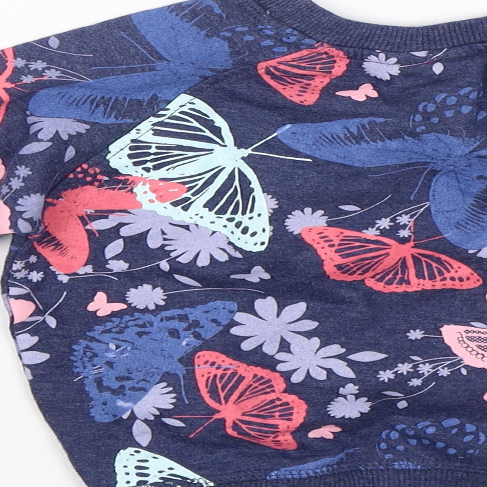 E-vie Angel Girls Blue Floral  Pullover Sweatshirt Size 2 Years  - butterflies