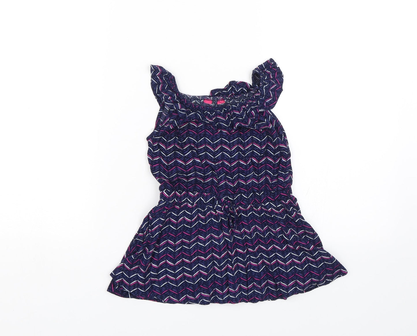 Young Dimension Girls Blue Striped  Tank Dress  Size 12-18 Months