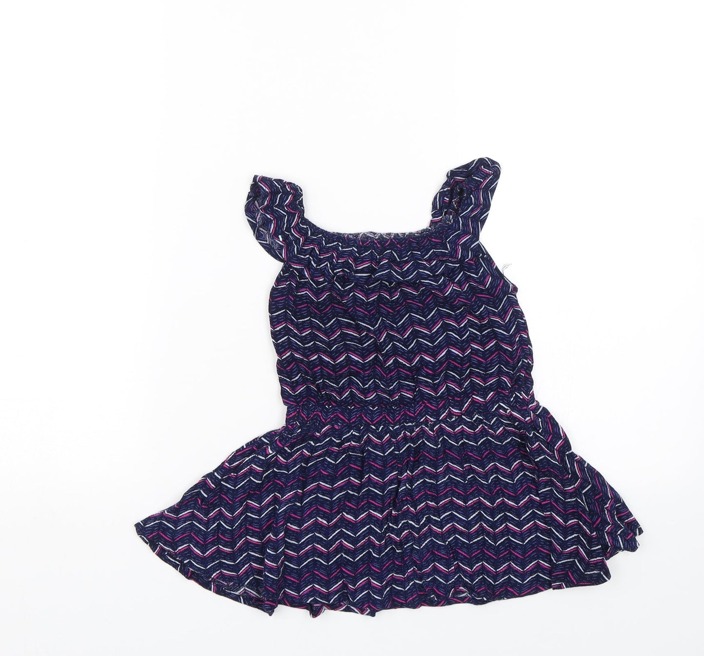 Young Dimension Girls Blue Striped  Tank Dress  Size 12-18 Months