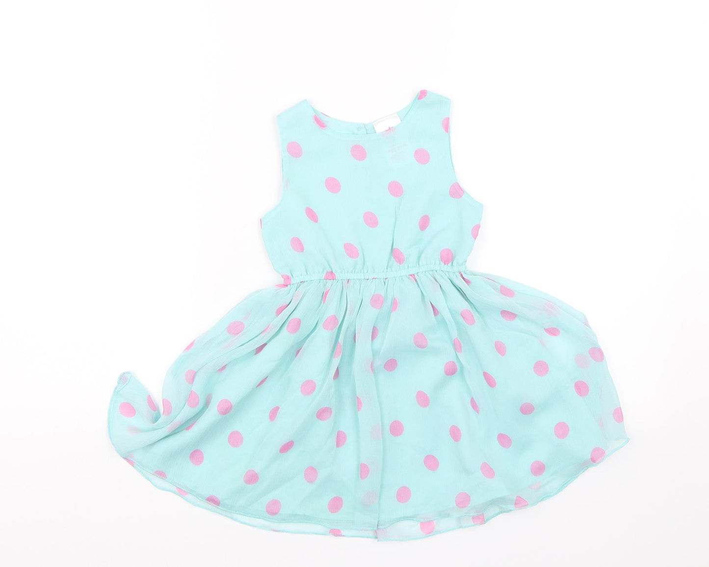 E-vie Angel Girls Blue Polka Dot  Tank Dress  Size 2 Years