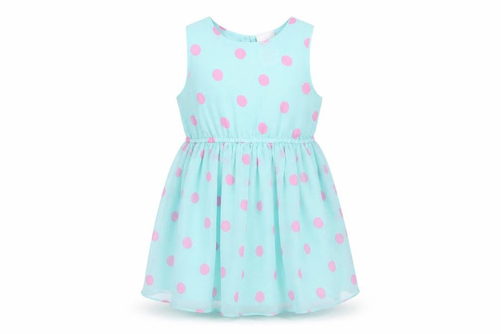 E-vie Angel Girls Blue Polka Dot  Tank Dress  Size 2 Years
