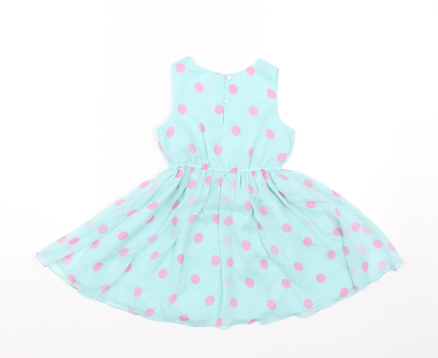 E-vie Angel Girls Blue Polka Dot  Tank Dress  Size 2 Years