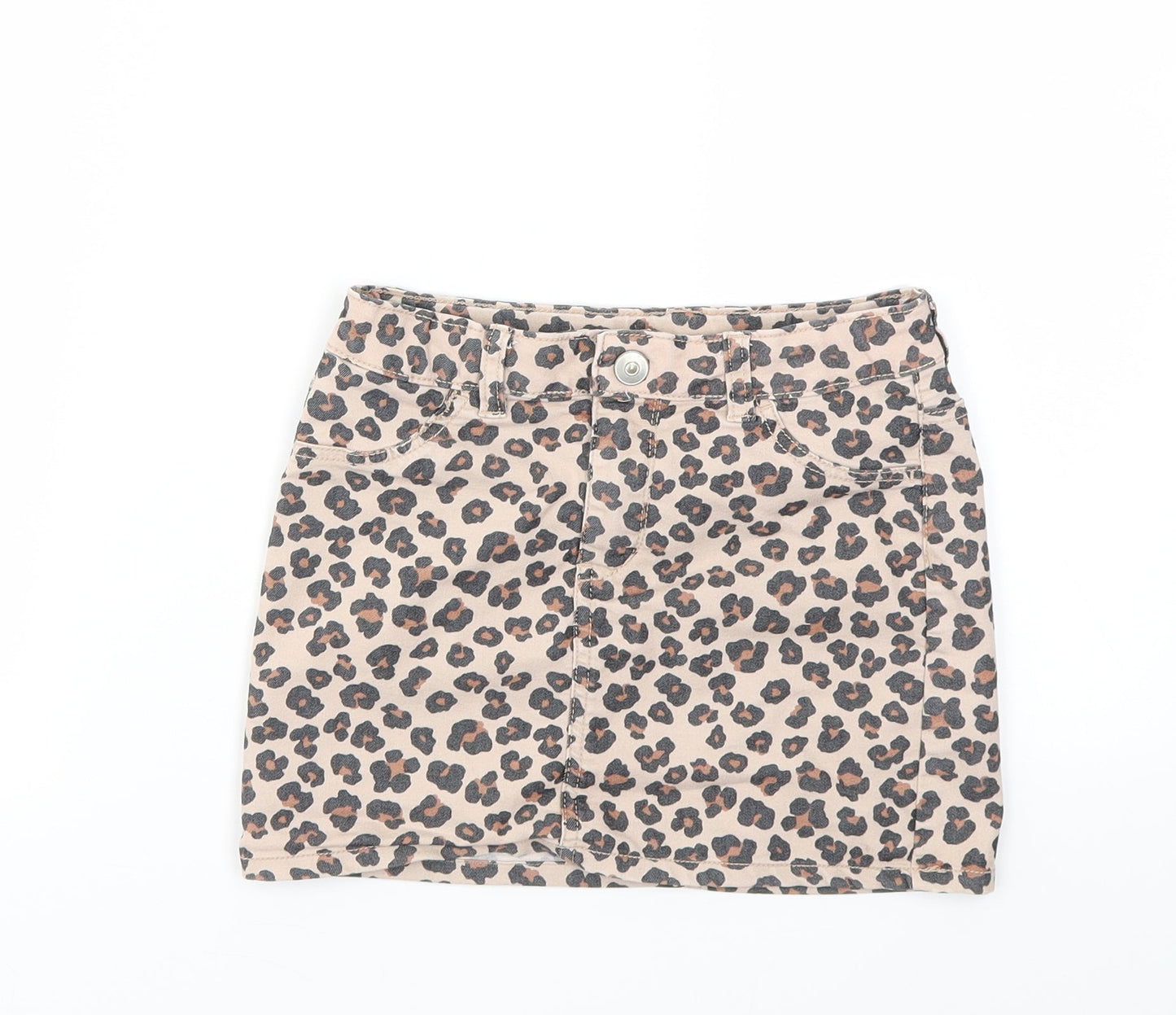 H&M Girls Pink Animal Print  A-Line Skirt Size 7 Years