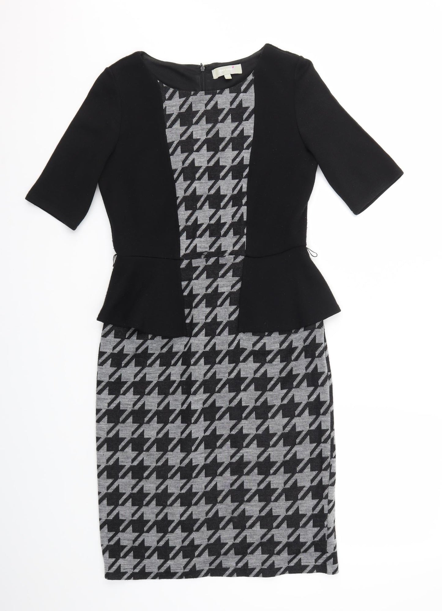Per Una Womens Grey Argyle/Diamond  Fit & Flare  Size 12