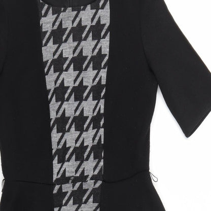 Preloved Per Una Womens Grey Argyle/Diamond  Fit & Flare  Size 12 - Detail
