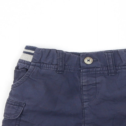 Close-up detail of Matalan boys’ blue capri jeans, size 12-18, months