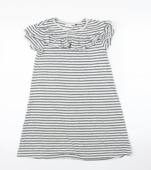 NEXT Girls Grey Striped  A-Line  Size 9 Years