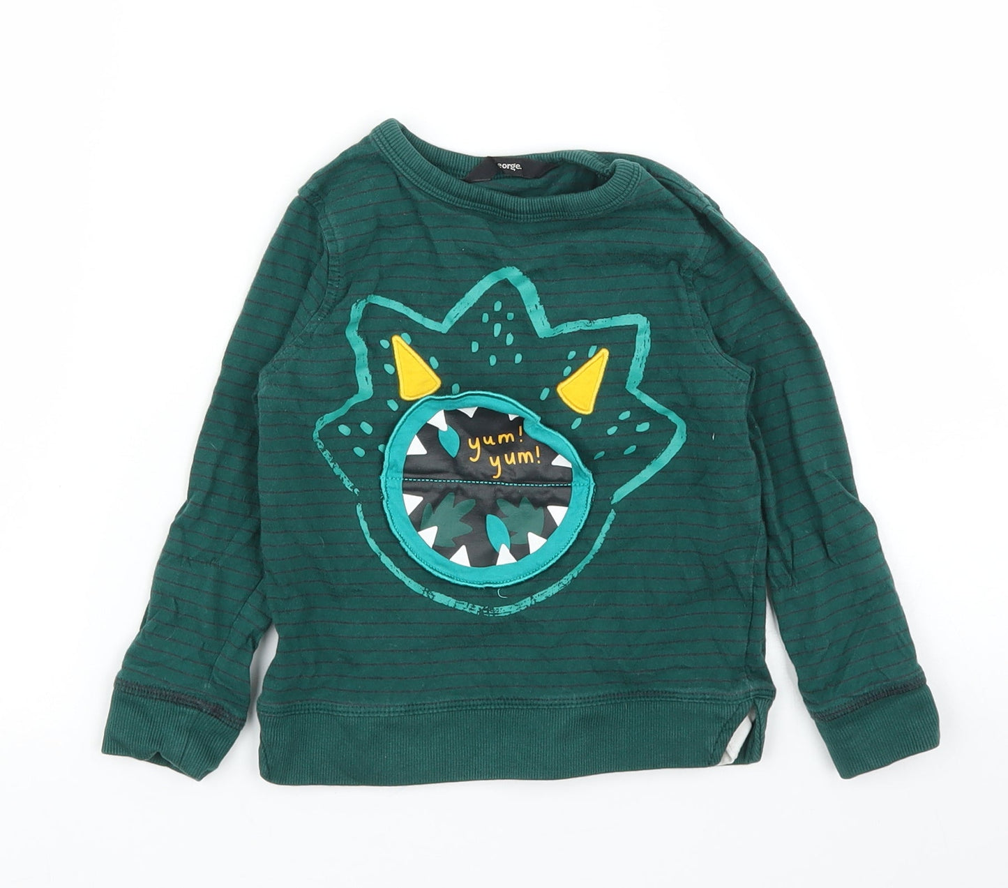 George Boys Green   Basic T-Shirt Size 2-3 Years  - Dinsosaur