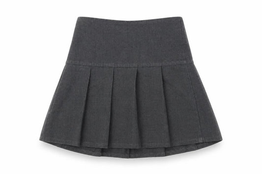 Marks & Spencer Girls Grey   Pleated Skirt Size 7-8 Years