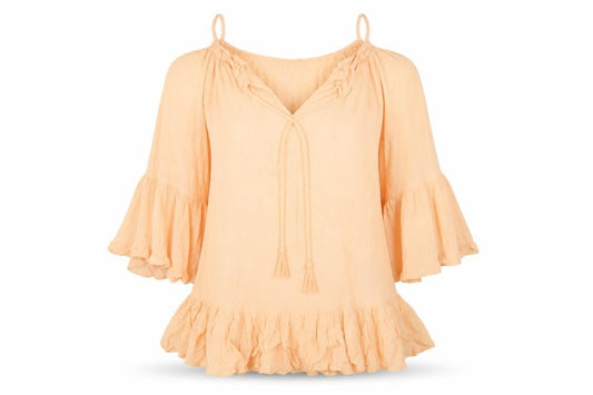 Front view of Missguided women’s pink tunic blouse, size UK 10