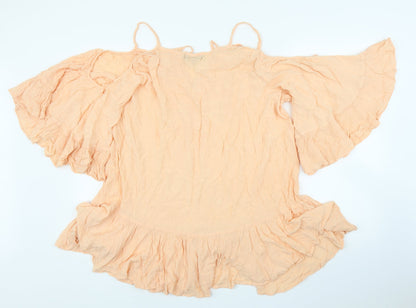 Back view of Missguided women’s pink tunic blouse, size UK 10