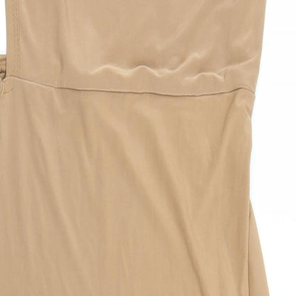 Close-up detail of Missguided women’s beige bodycon, size UK 8