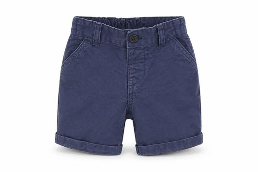Front view of Nutmeg boys’ blue capri leggings, size 12-18, months