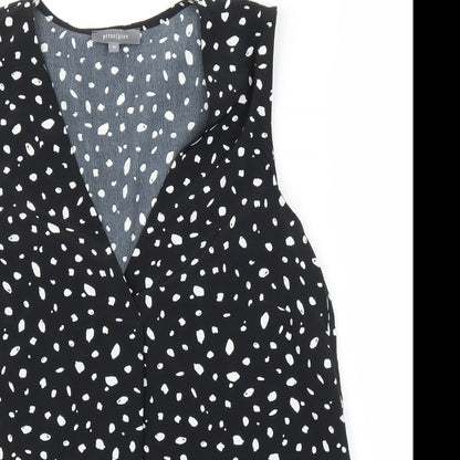 Close-up detail of Principles women’s black basic blouse, size UK 10
