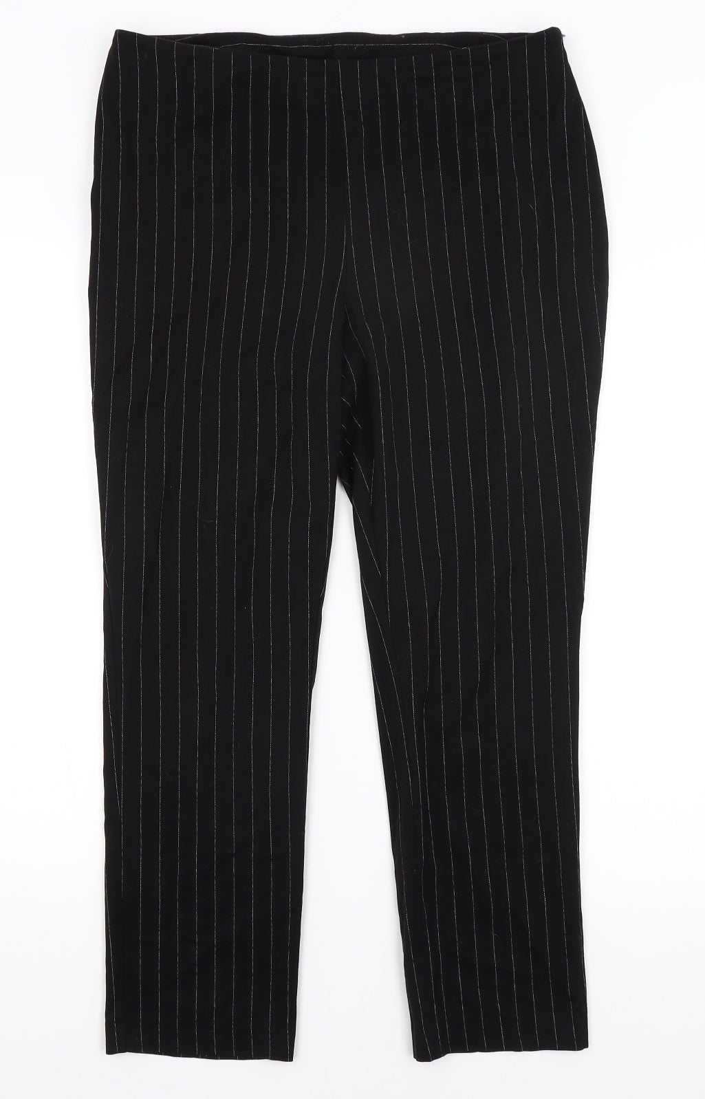 Very Womens Black Striped  Dress Pants Trousers Size 14 L26 in