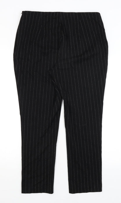 Very Womens Black Striped  Dress Pants Trousers Size 14 L26 in
