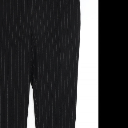 Very Womens Black Striped  Dress Pants Trousers Size 14 L26 in