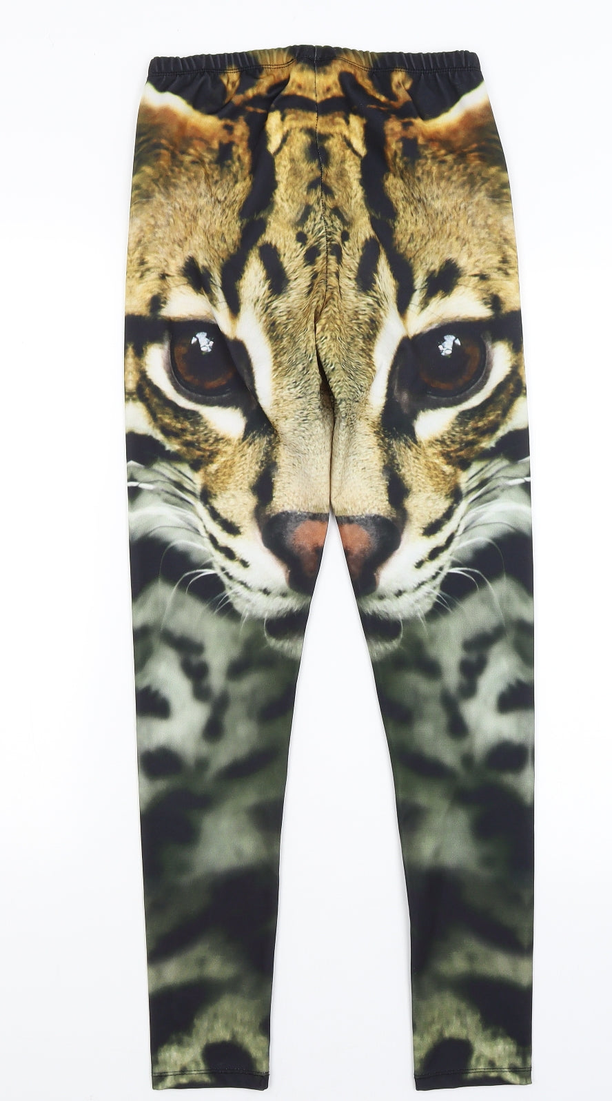 Topshop Womens Black   Capri Leggings Size 10 L28 in - Cheetah