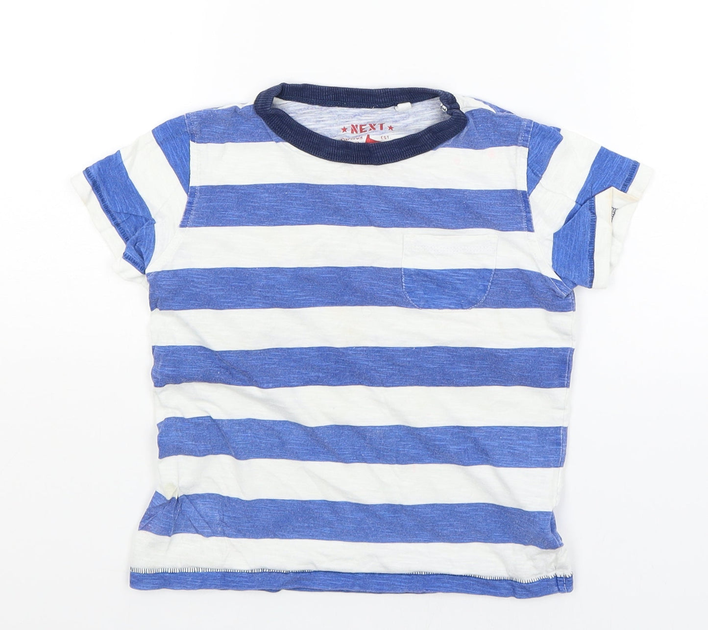 NEXT Boys White Striped  Basic T-Shirt Size 3-4 Years
