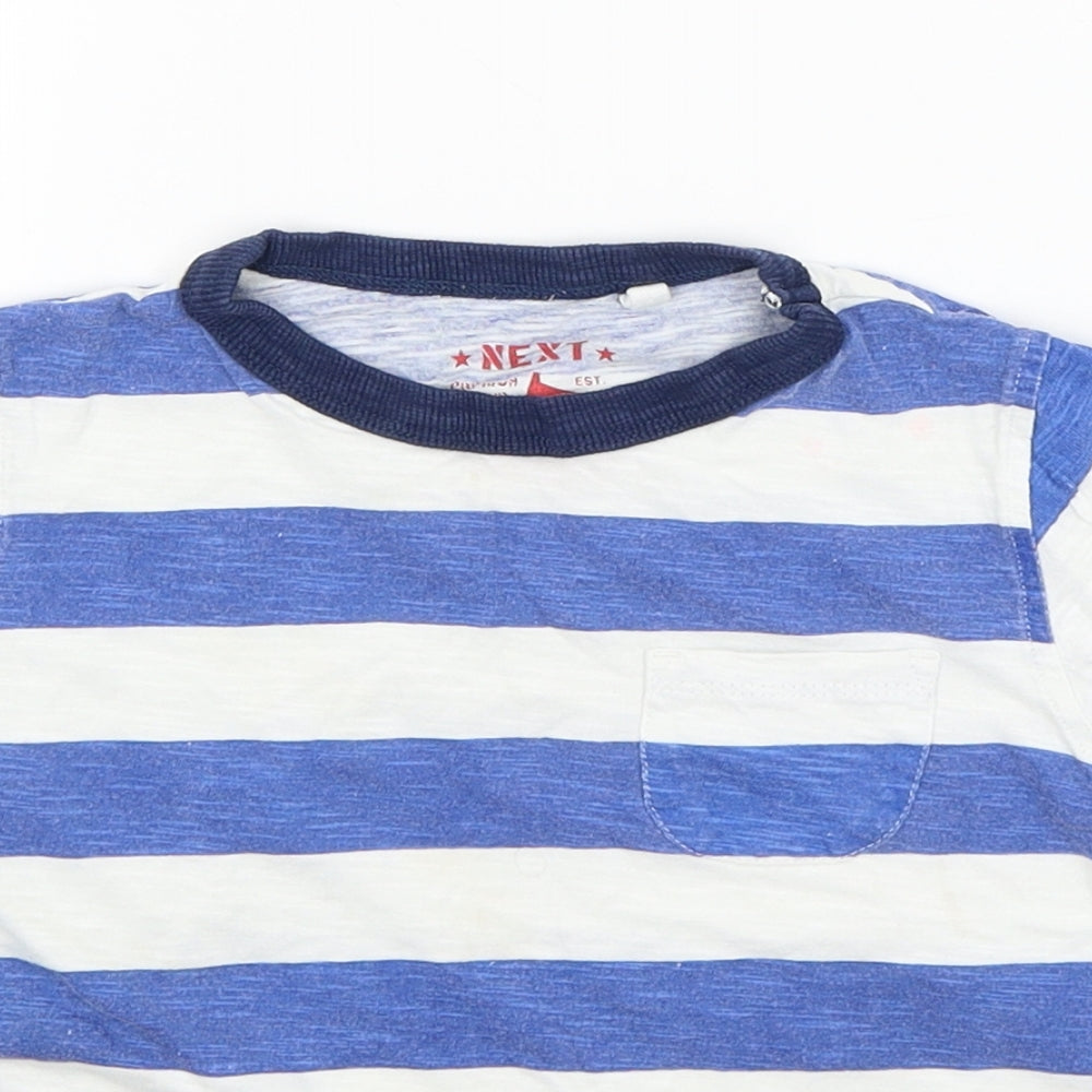 NEXT Boys White Striped  Basic T-Shirt Size 3-4 Years