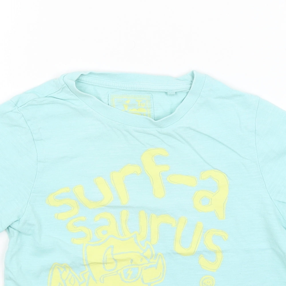 TU Boys Blue   Basic T-Shirt Size 3-4 Years  - Surf-A-Saurus