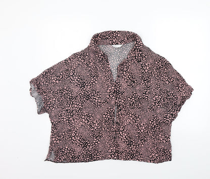 Preloved Matalan Womens Pink Animal Print  Basic Button-Up Size 20 - Front