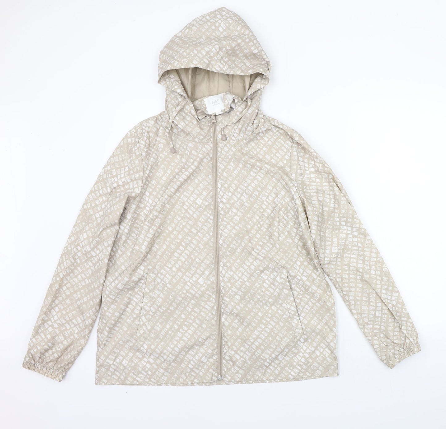Marks and Spencer Womens Beige Geometric  Jacket Coat Size M