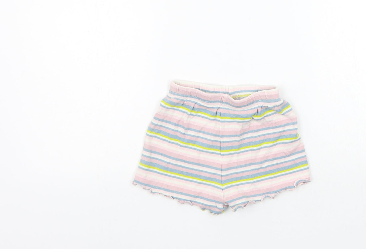 NEXT Girls Pink Striped  Cut-Off Shorts Size 2 Years - Elastic Waist Band
