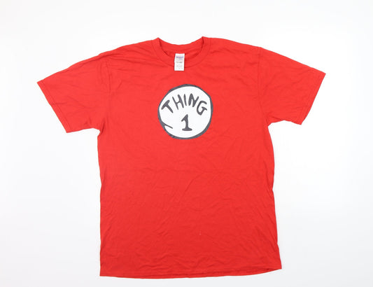 Gildan Womens Red   Basic T-Shirt Size L  - thing 1