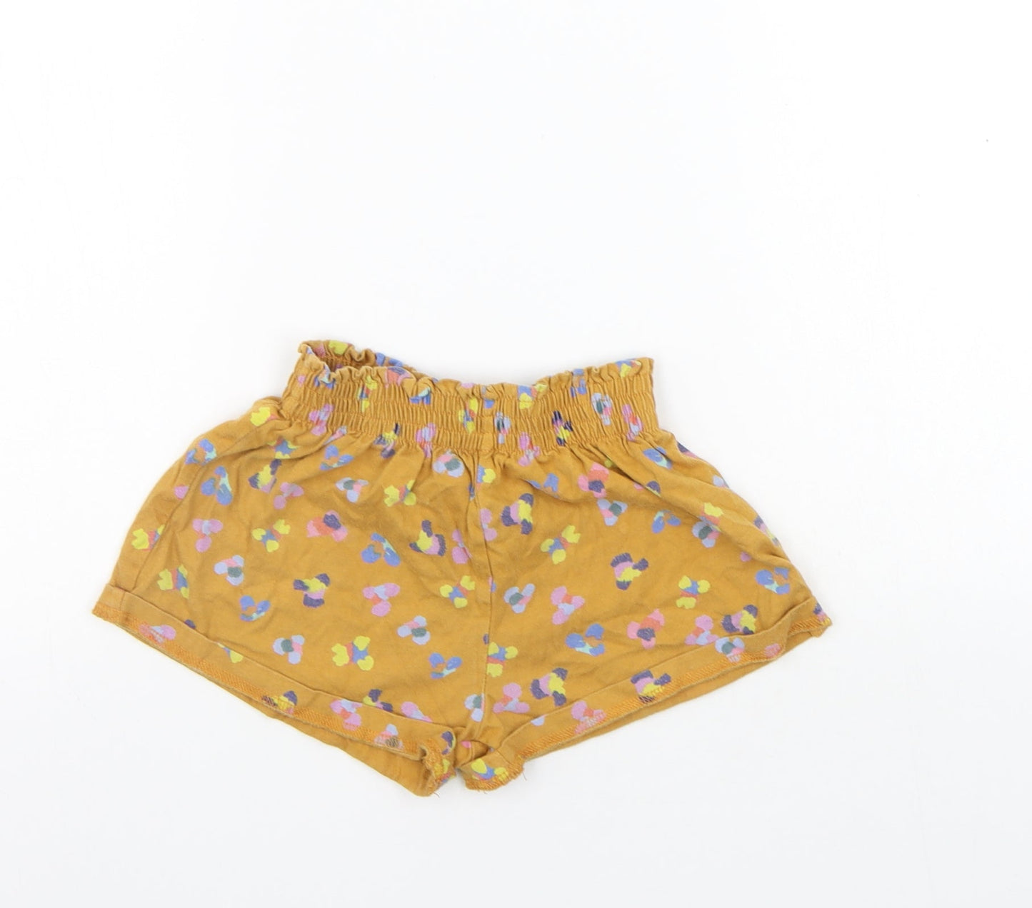 NEXT Girls Yellow Geometric  Cropped Trousers   - Elastic Waist Band