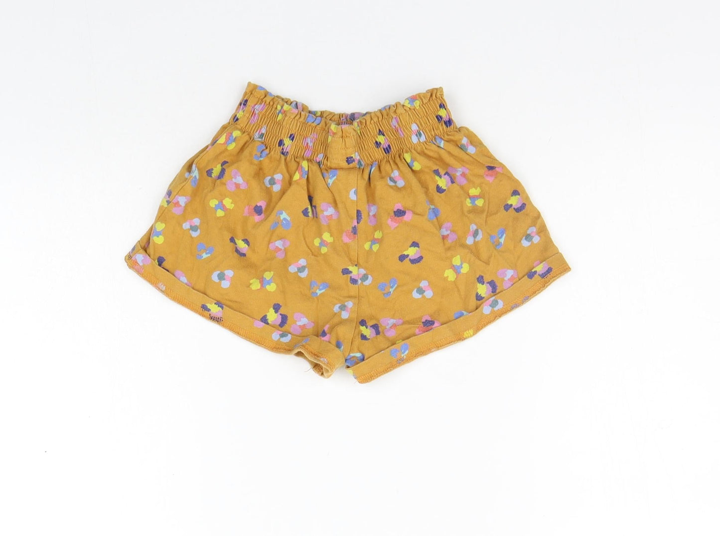 NEXT Girls Yellow Geometric  Cropped Trousers   - Elastic Waist Band