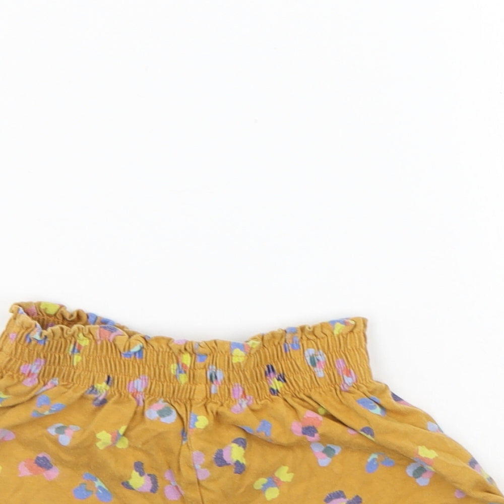 NEXT Girls Yellow Geometric  Cropped Trousers   - Elastic Waist Band