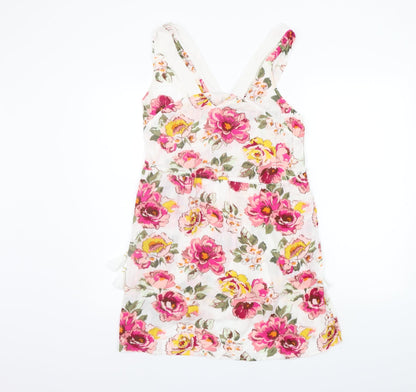 Next Womens White Floral  A-Line  Size 6