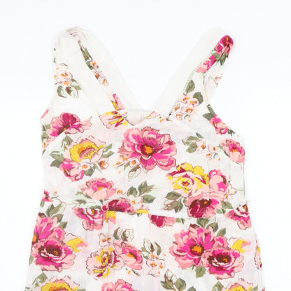 Next Womens White Floral  A-Line  Size 6