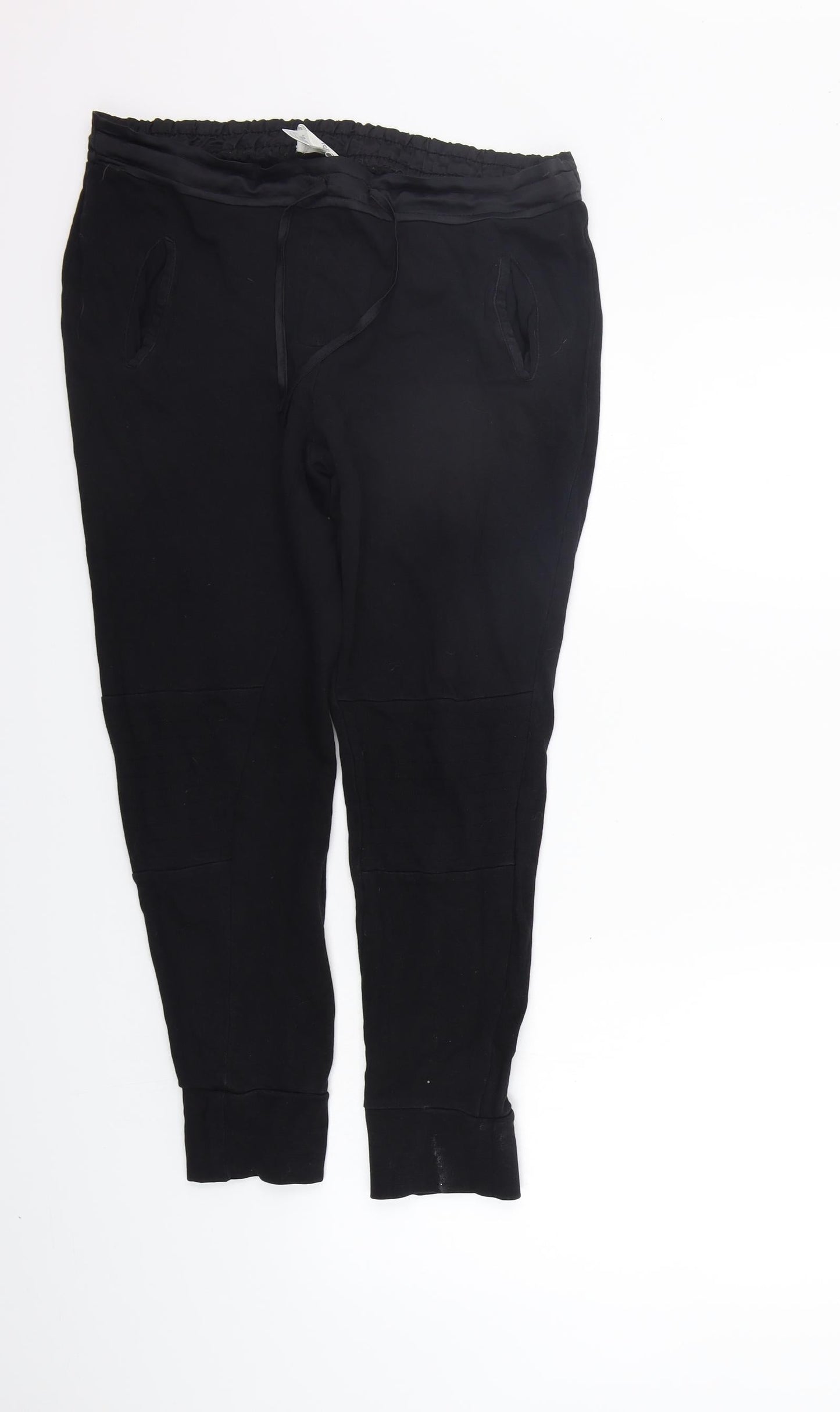 SOFT GREY Womens Black   Jogger Trousers Size 12 L24 in - washable mark