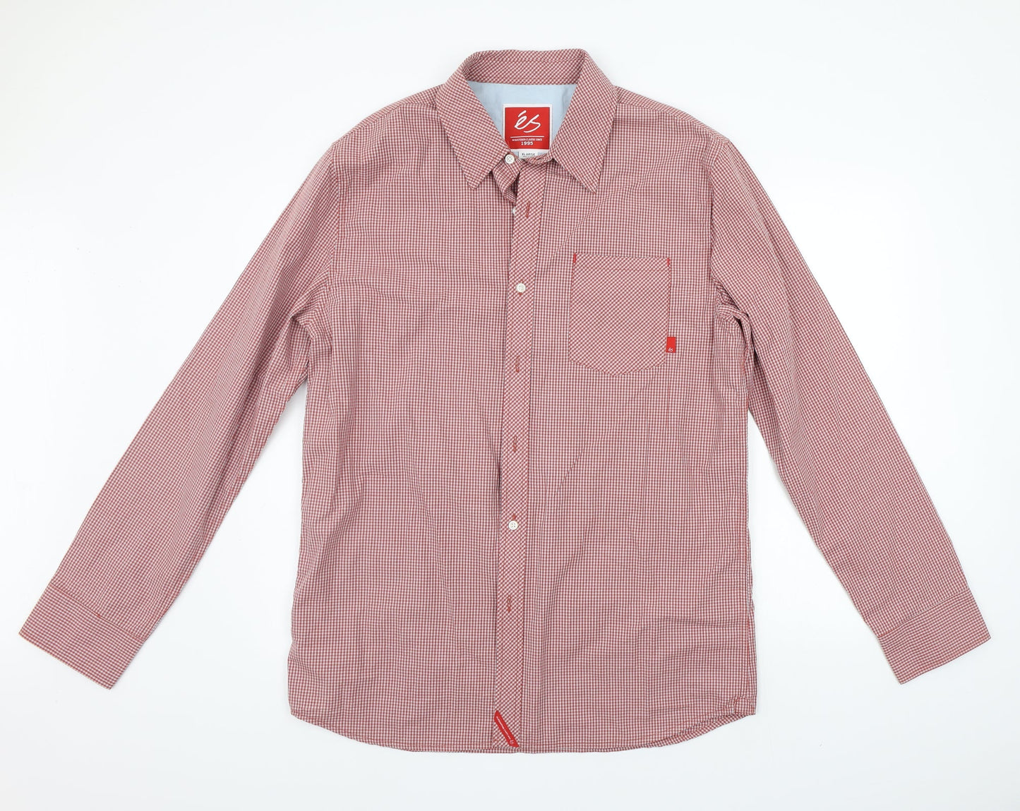 SOLE Womens Red Check  Basic Button-Up Size XL