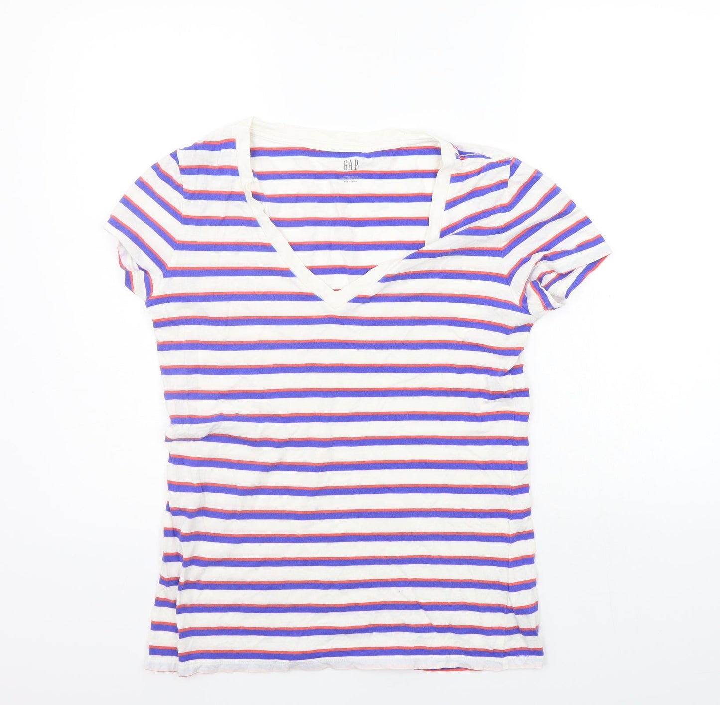 Gap Womens Blue Striped  Basic T-Shirt Size S