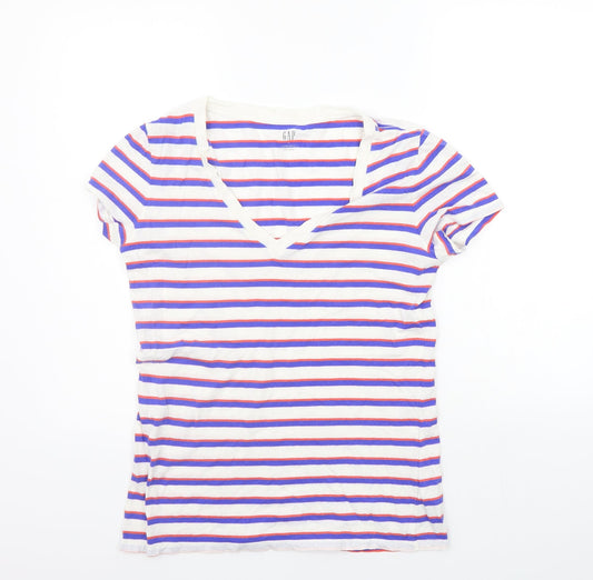 Gap Womens Blue Striped  Basic T-Shirt Size S
