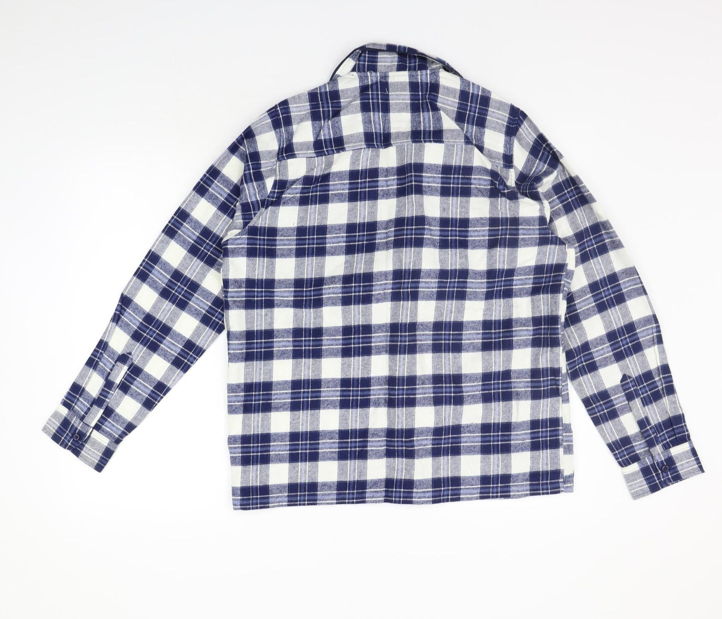 PRETTYLITTLETHING Womens Blue Check  Basic Button-Up Size 14